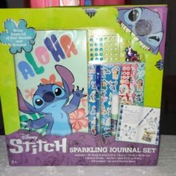 Disney Other - Disney Stitch Sparkling Journal Set